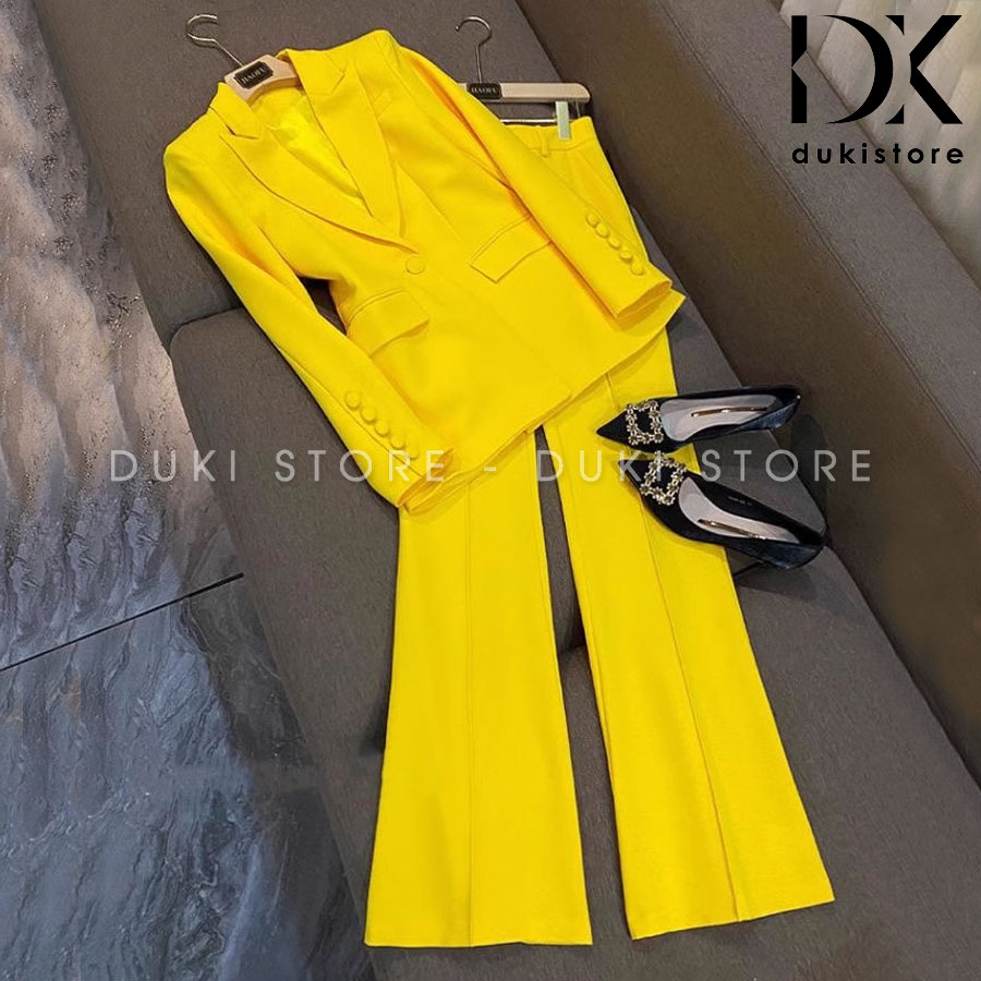 bộ vest nữ 1 cúc quần ống loe màu vàng đẹp bo-vest-nu-1-cuc-quan-ong-loe-mau-vang-dep-DKU0049.jpg